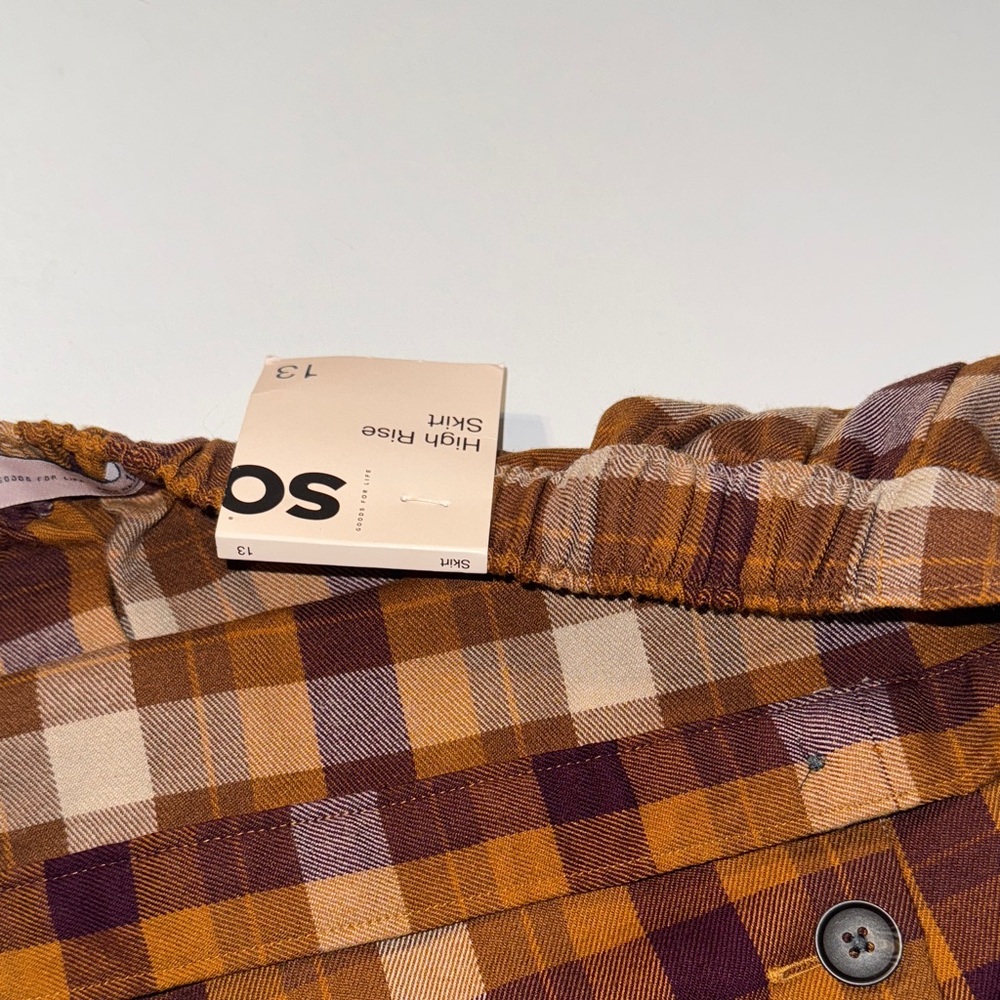 SO‎ Women's Plaid A-Line Skirt - Purple and Orange perfect fall colors! - Picture 4 of 6